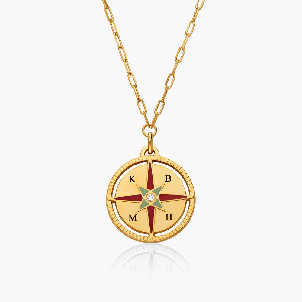 Collier Pendentif Boussole Pour Femme BONNYBIRD – Acier Inoxydable 316L, Dorure 18 Carats, Longueur Réglable 45-50cm