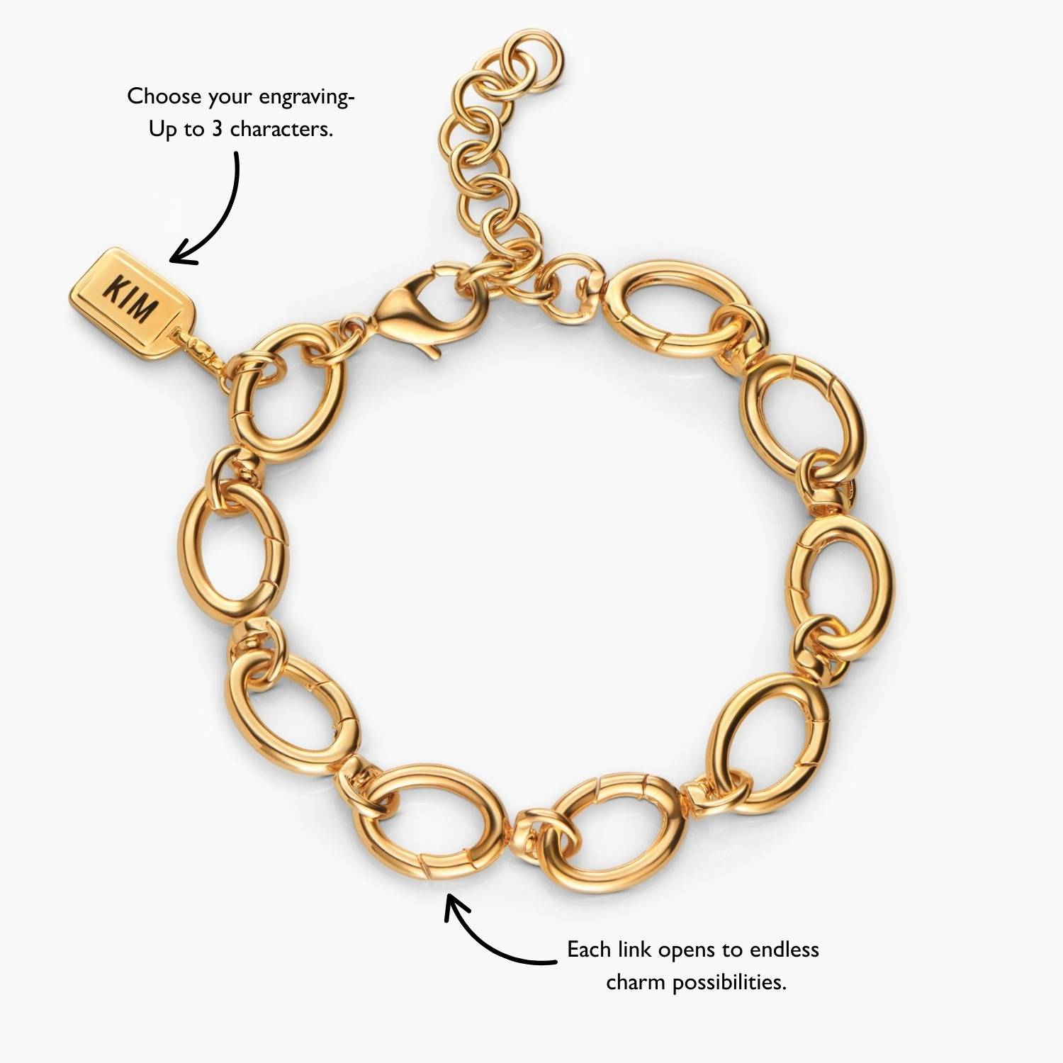 Kiss & Tell Charm- Gold Plated - Oak & Luna