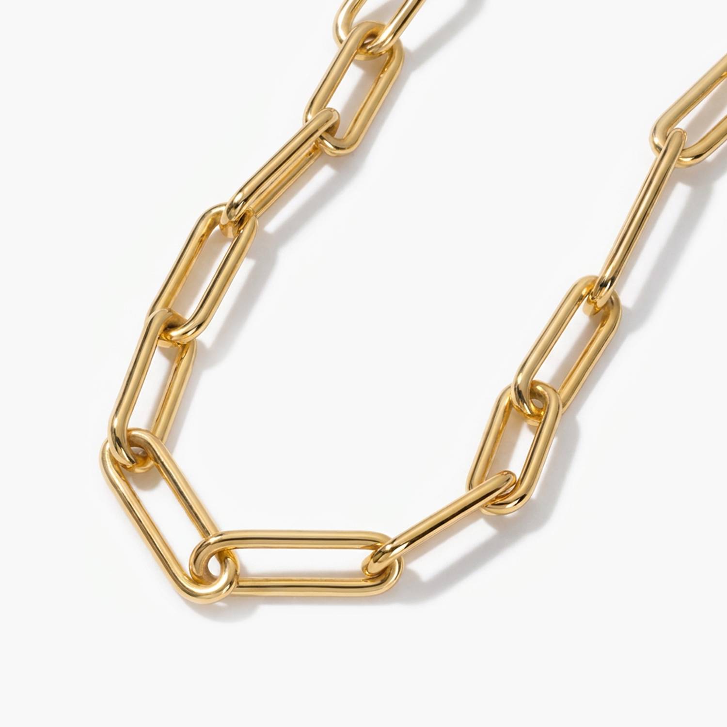 Large Paperclip Chain Necklace - Gold Plated-4 product photo