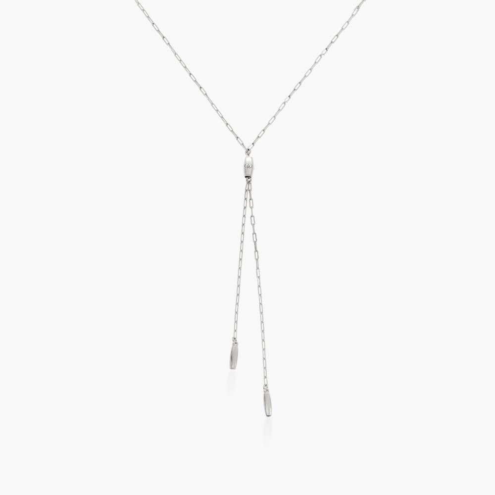Lariat Initial Necklace - Silver-1 product photo