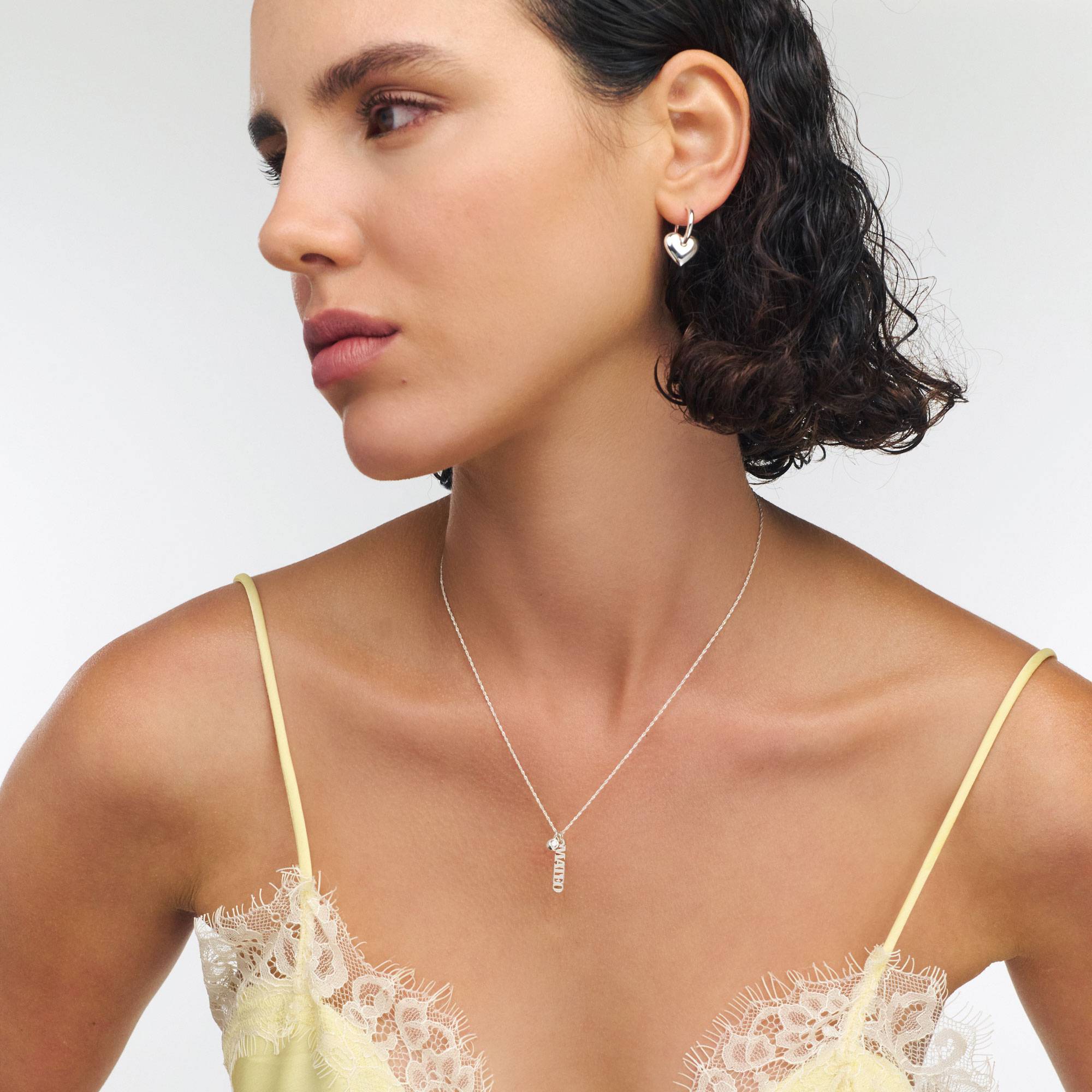 Last minute Christmas Pack "Singapore Chain Name Necklace" Silver & Diamond-1 product photo