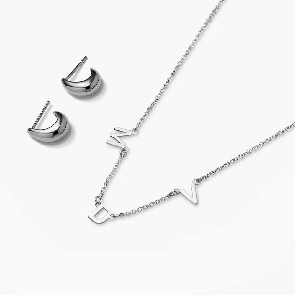 Last minute Christmas Pack "Inez Initial Necklace" White Gold-5 product photo