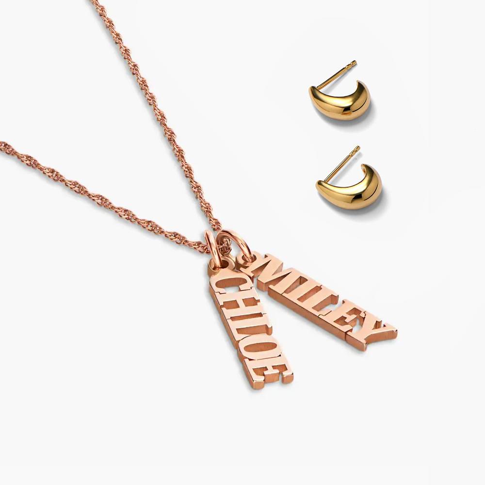 Last minute Christmas Pack "Singapore Chain Name Necklace" Rose Gold-3 product photo