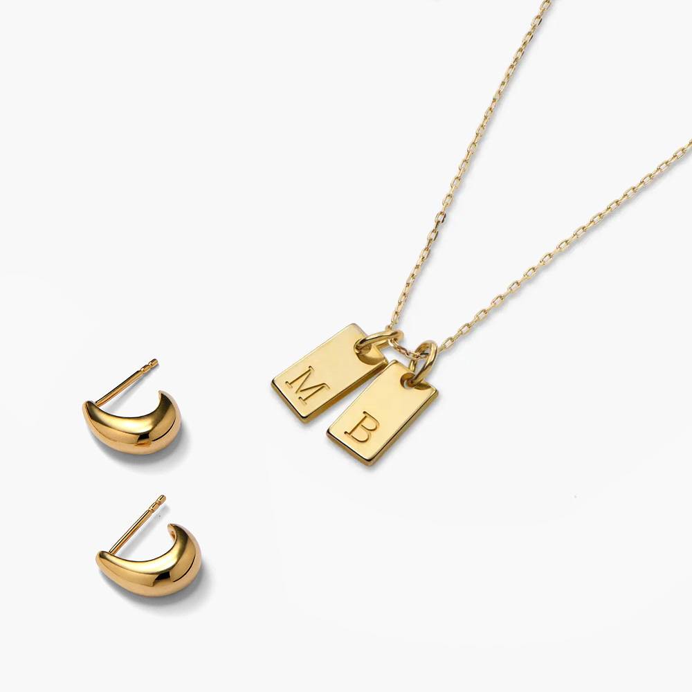 Last minute Christmas Pack "Willow tag Initial Necklace" Solid Gold-3 product photo