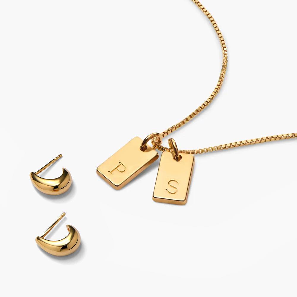 Last minute Christmas Pack "Willow tag Initial Necklace" Vermeil-2 Last minute Christmas Pack "Willow tag Initial Necklace" Vermeil-2 product photo