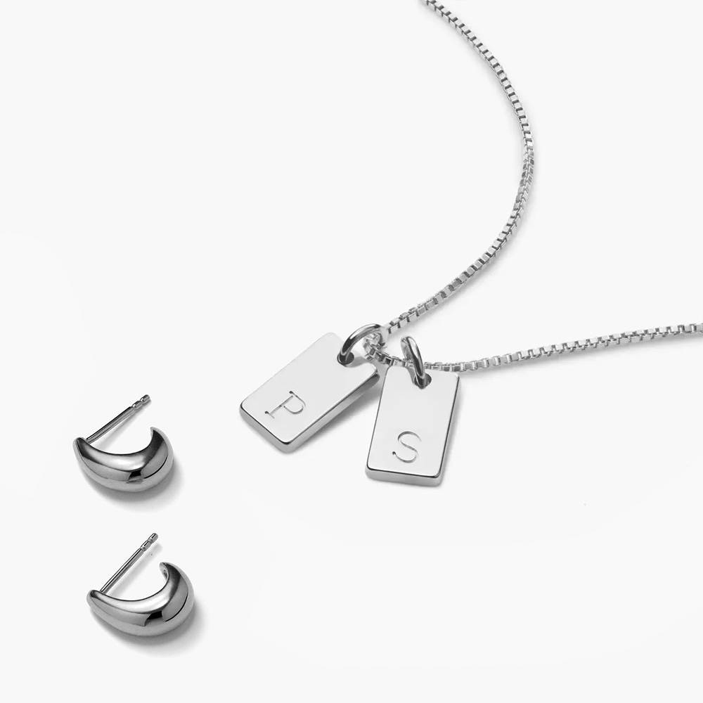 Last minute Christmas Pack "Willow tag Initial Necklace" Silver-4 Last minute Christmas Pack "Willow tag Initial Necklace" Silver-4 product photo