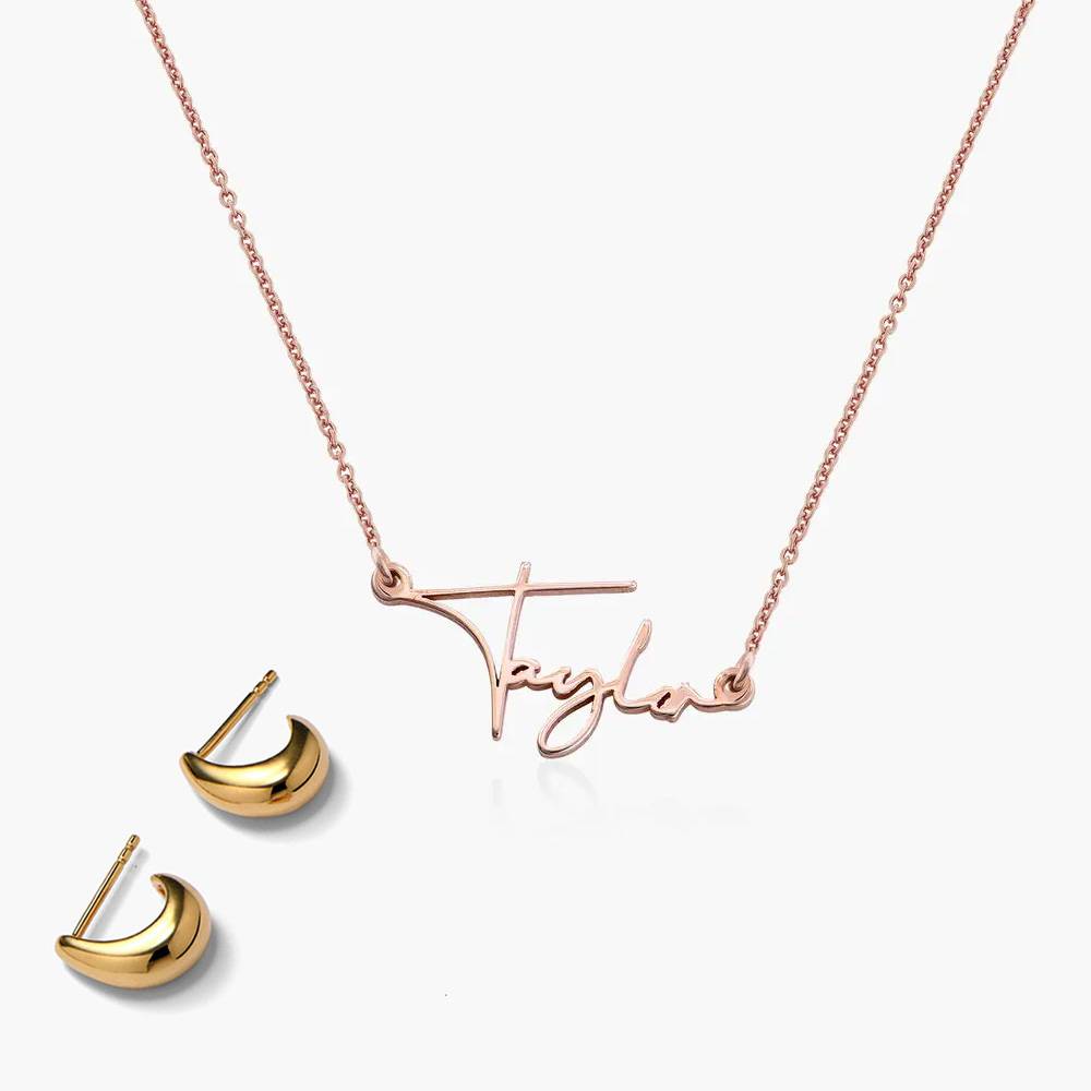 Last minute Christmas Pack "Belle Name Necklace" Rose Vermeil-4 product photo