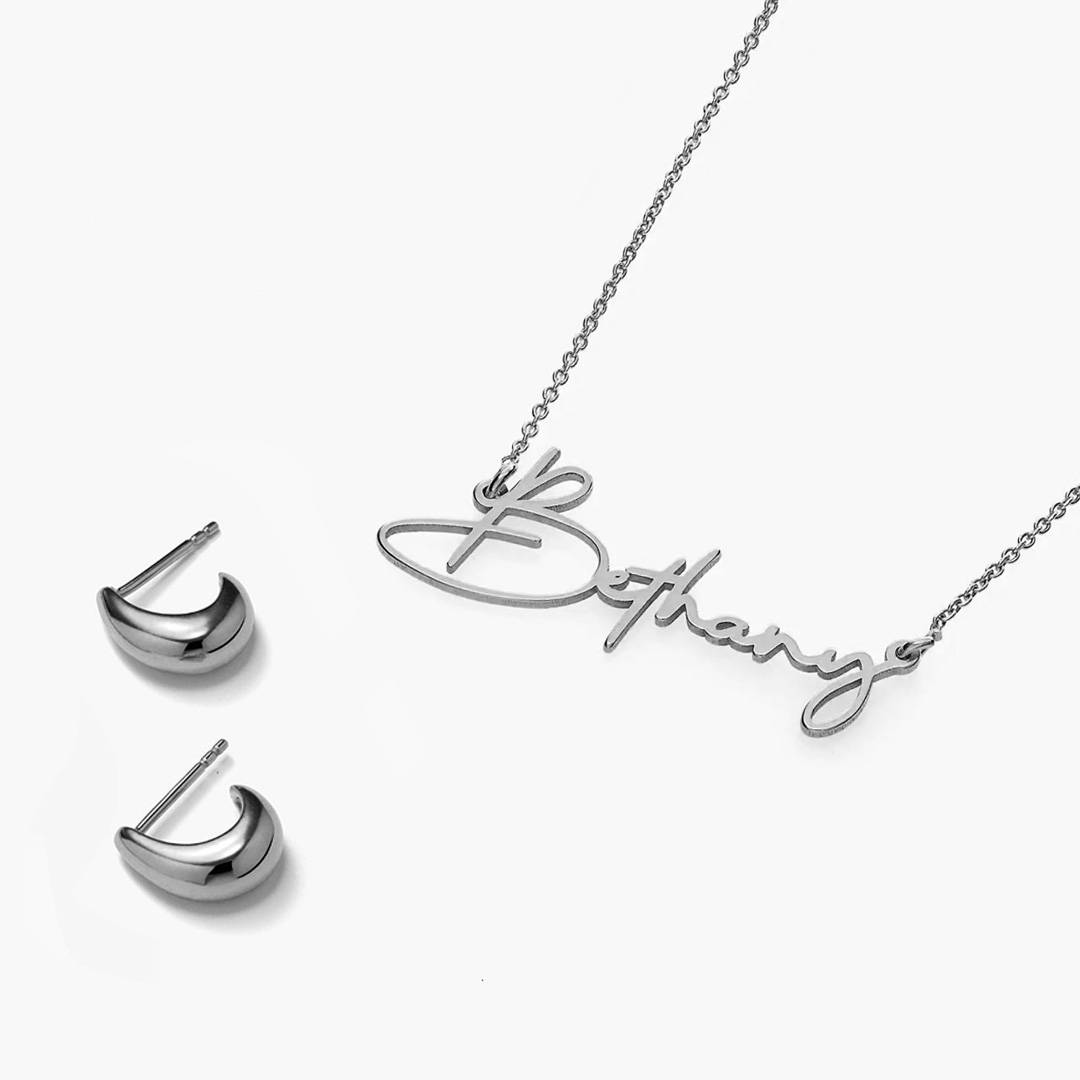 Last minute Christmas Pack "Belle Name Necklace" Silver-1 product photo