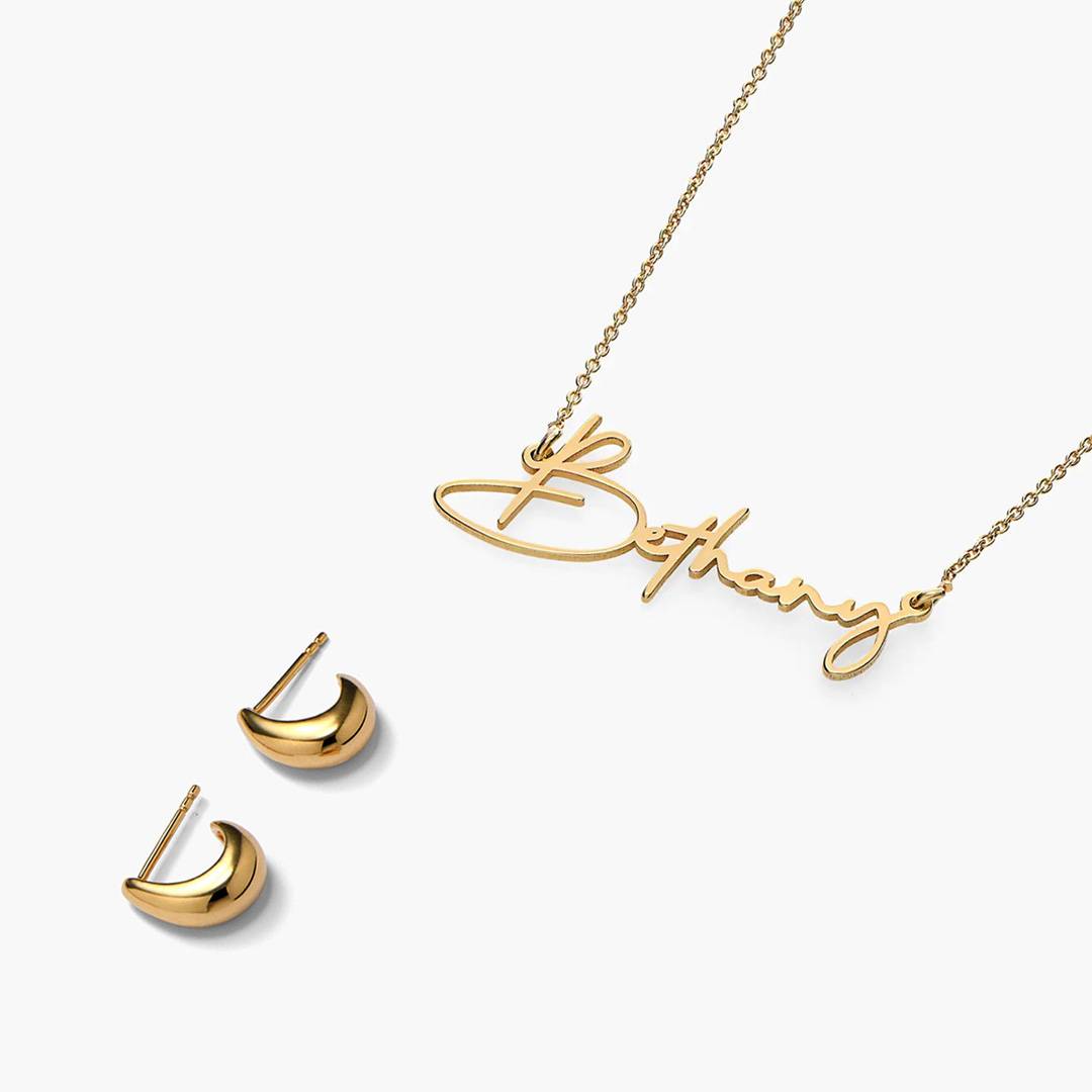Last minute Christmas Pack "Belle Name Necklace" Gold Plated-4 product photo