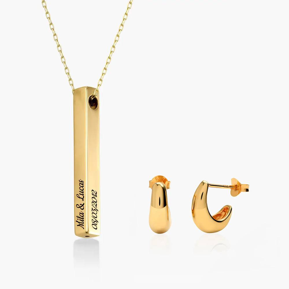 Last minute Christmas Pack "Pillar Bar Necklace" Solid Gold-4 product photo