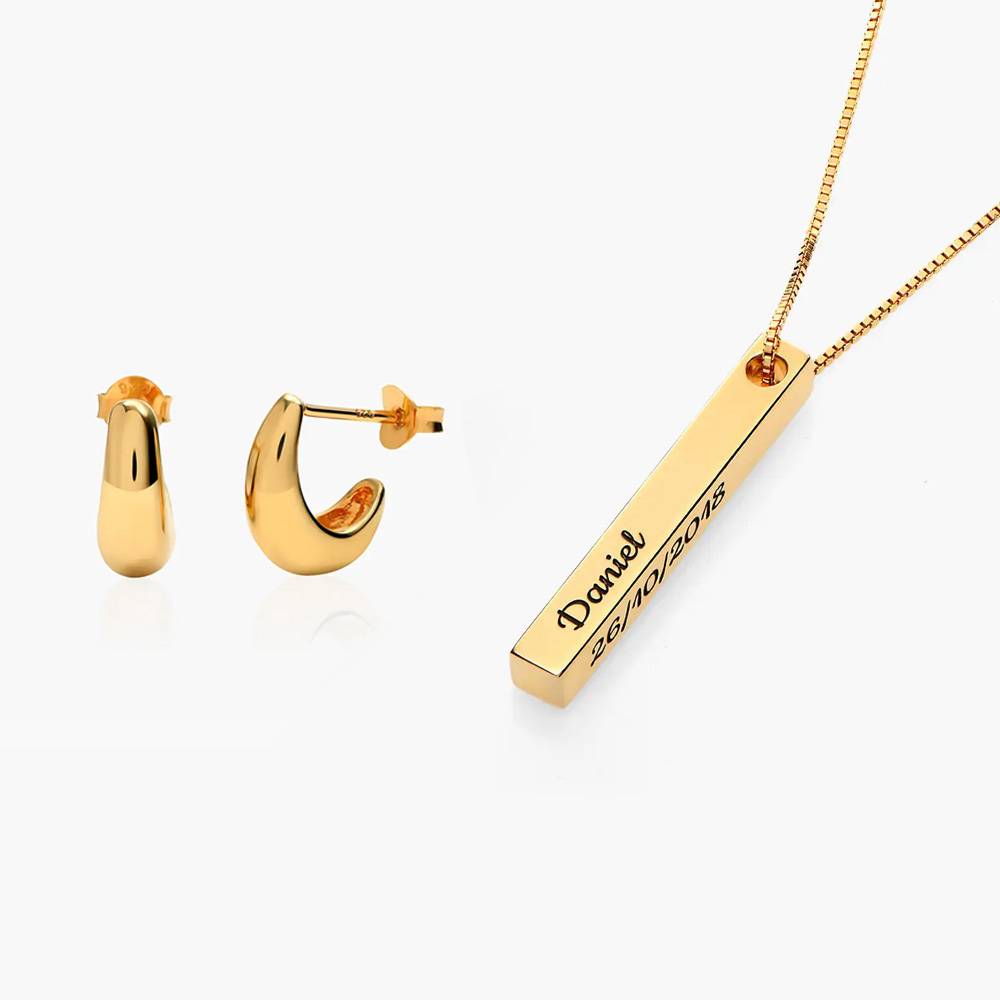 Last minute Christmas Pack "Pillar Bar Necklace" Gold Vermeil-1 product photo