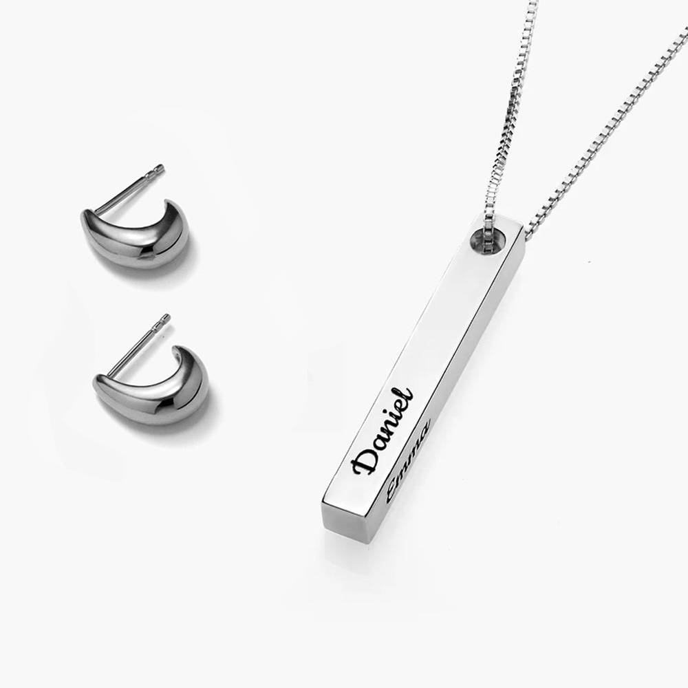 Last minute Christmas Pack "Pillar Bar Necklace" SIlver-1 product photo
