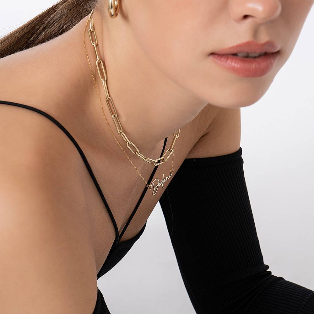 Last minute Christmas Pack "Belle Name Necklace" Solid Gold-3 product photo