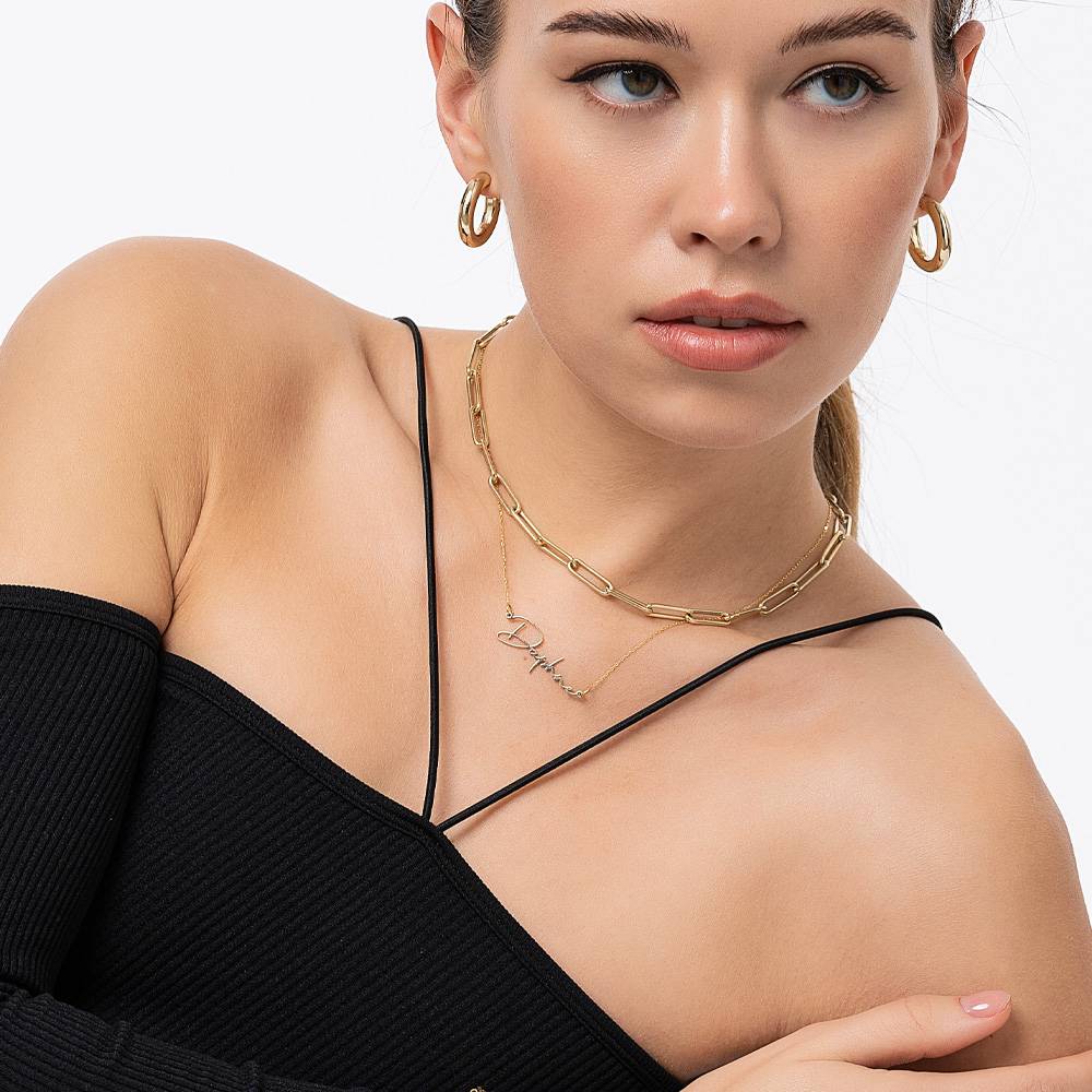 Last minute Christmas Pack "Belle Name Necklace" Solid Gold-4 product photo