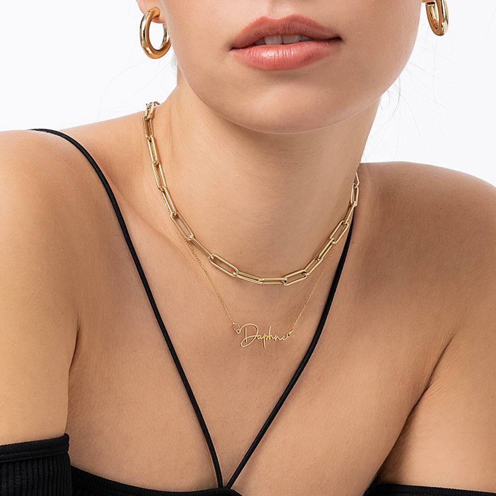 Last minute Christmas Pack "Belle Name Necklace" Solid Gold-2 product photo