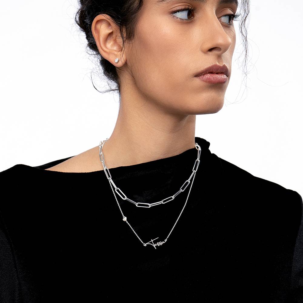 Last minute Christmas Pack "Belle Name Necklace with Diamond" Silver-1 product photo