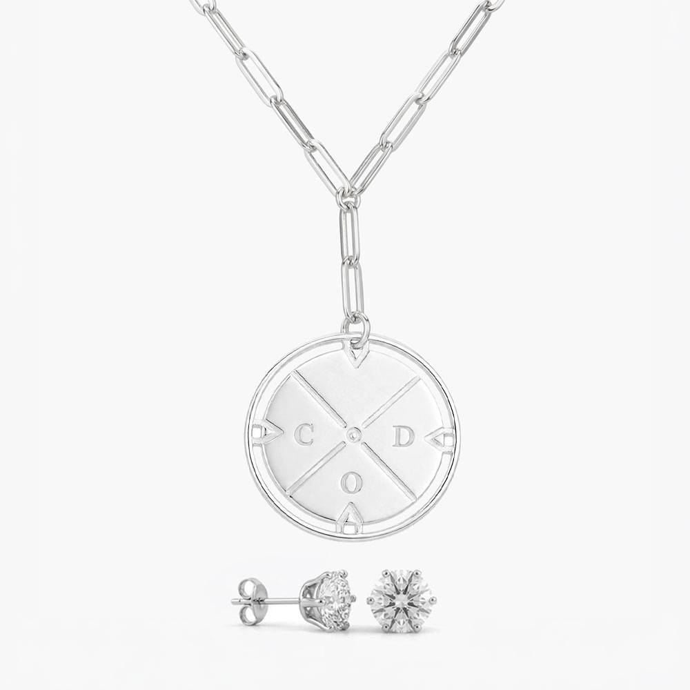 Last minute Mother's Day Pack "Engraved Compass Necklace - Silver"-1 Last minute Mother's Day Pack "Engraved Compass Necklace - Silver"-1 product photo