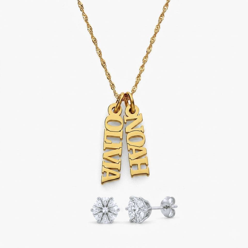 Last minute Mother's Day Pack "Singapore Name Necklace - 10k Solid Gold"-1 product photo