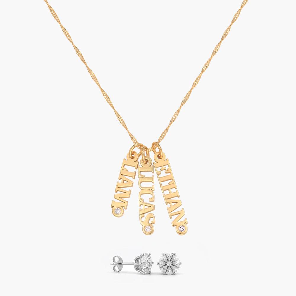 Last minute Mother's Day Pack "Singapore Name Necklace - 10k Solid Gold with diamond"-1 product photo