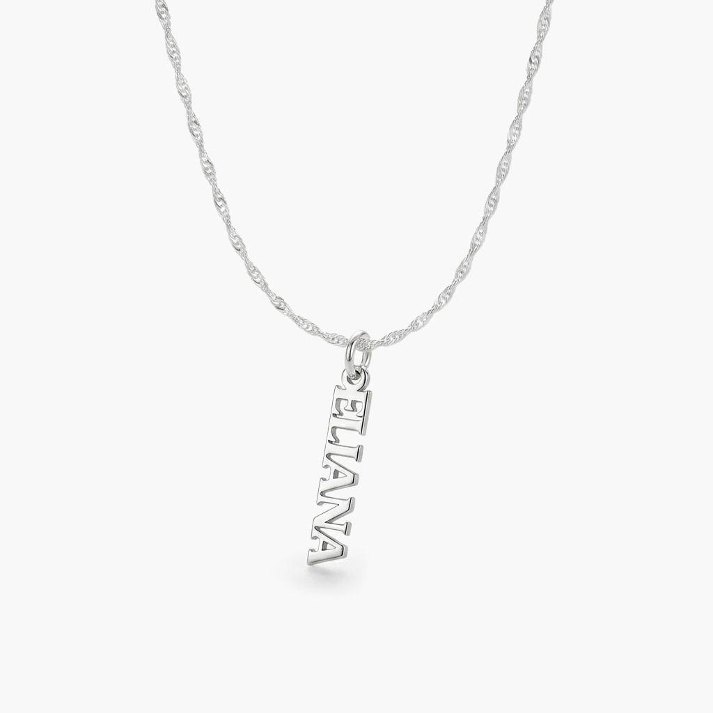 Last minute Mother's Day Pack "Singapore Name Necklace - 14k White Gold"-2 product photo