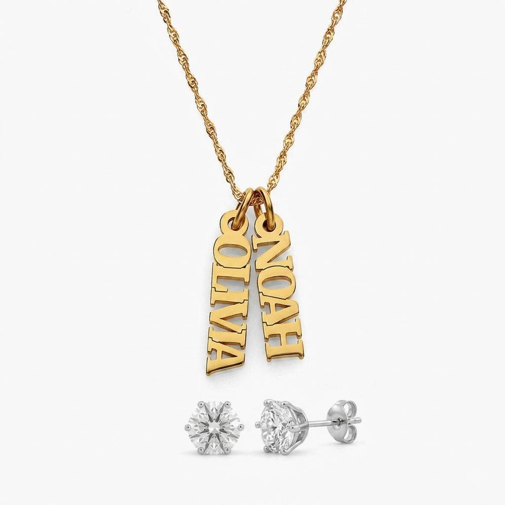 Last minute Mother's Day Pack "Singapore Name Necklace - Gold"-1 product photo