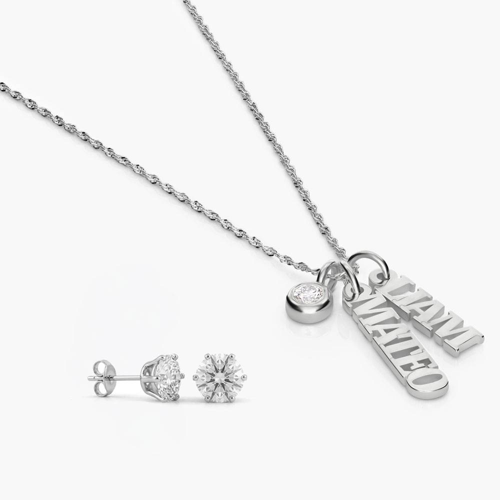 Last minute Mother's Day Pack "Singapore Name Necklace with Diamond - Silver"-1 product photo