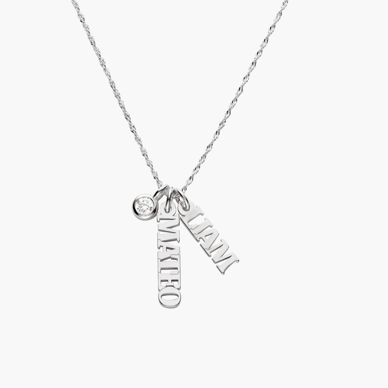 Last minute Mother's Day Pack "Singapore Name Necklace with Diamond - Silver"-2 product photo