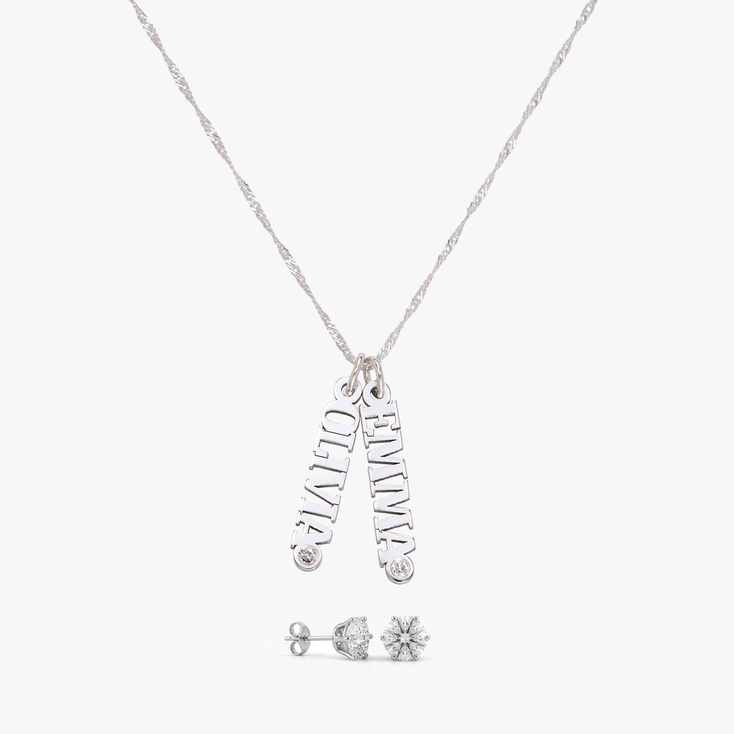 Last minute Mother's Day Pack "Singapore Name Necklace with Diamonds - 14k White Gold"-1 product photo