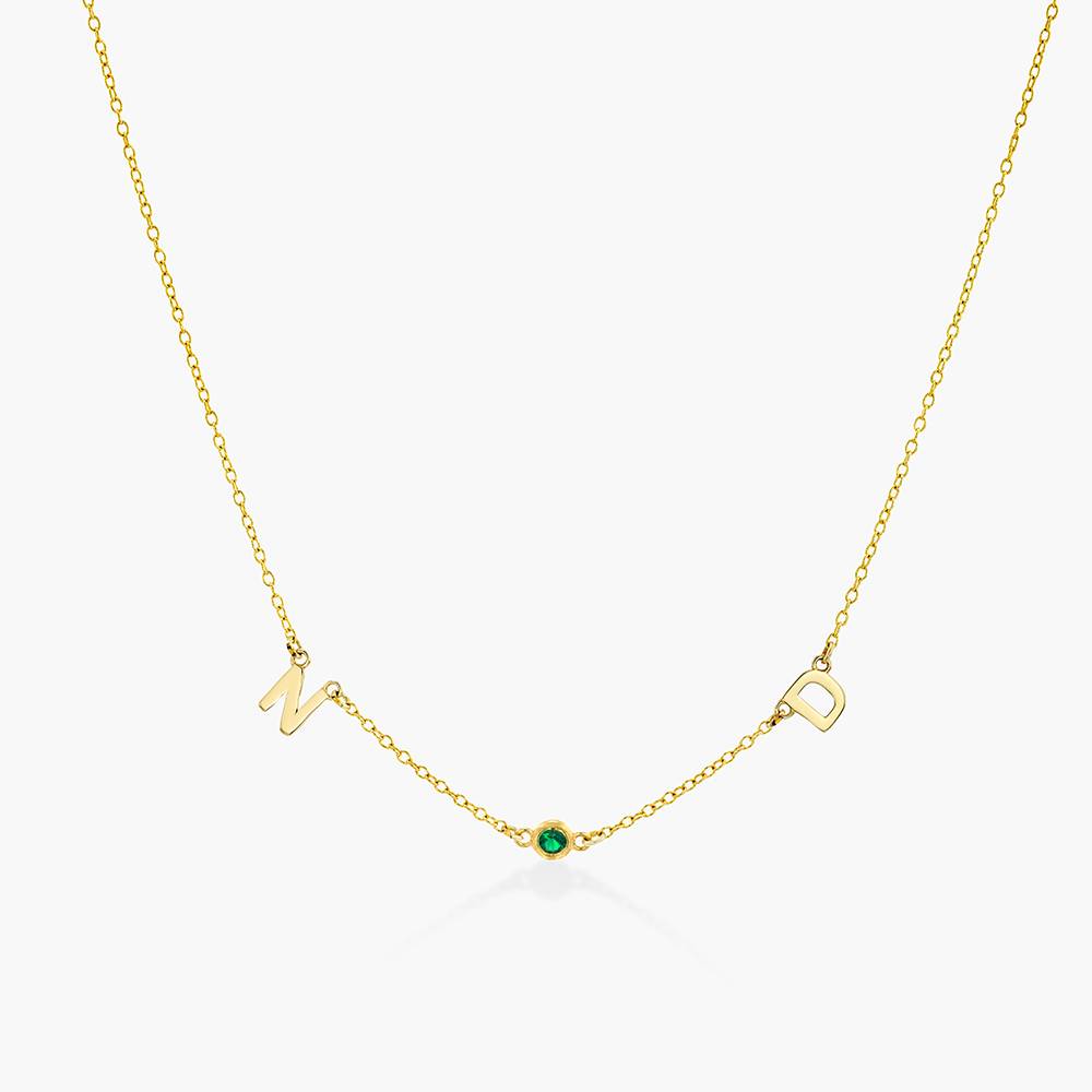 Last minute Christmas Pack "Inez Initial Necklace With Gemstones" Vermeil-5 product photo