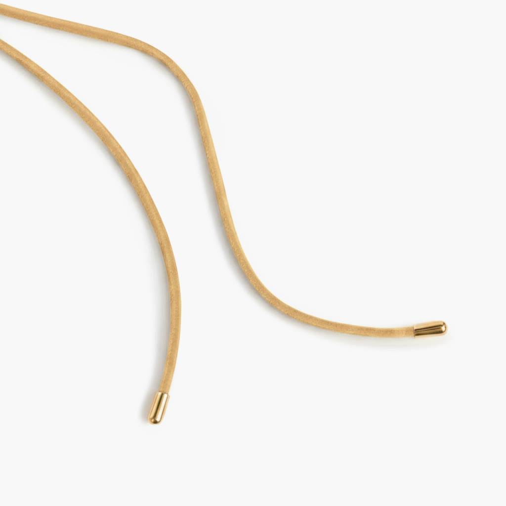 Latte Beige Bubble Initial Necklace with Diamond - Gold Vermeil-2 product photo