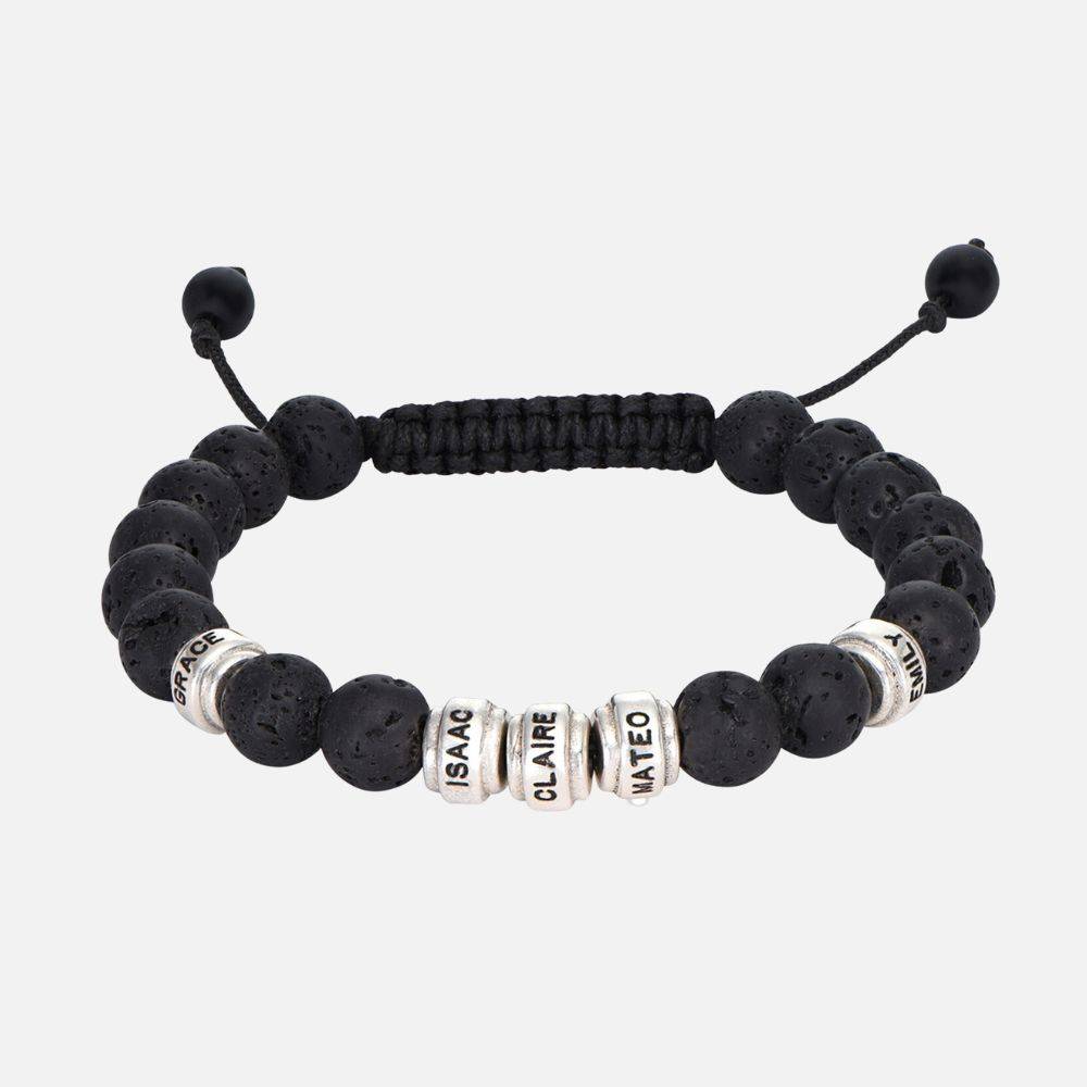 Lava Stones & Custom Beads- Men's Beaded Bracelet-1 product photo