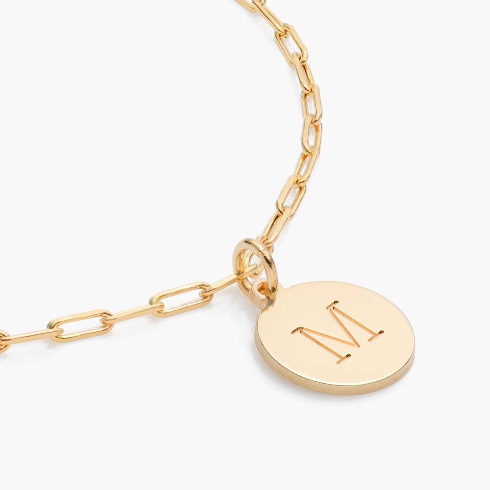 Lilian Initial Anklet Chain- 14k Solid Gold-1 product photo