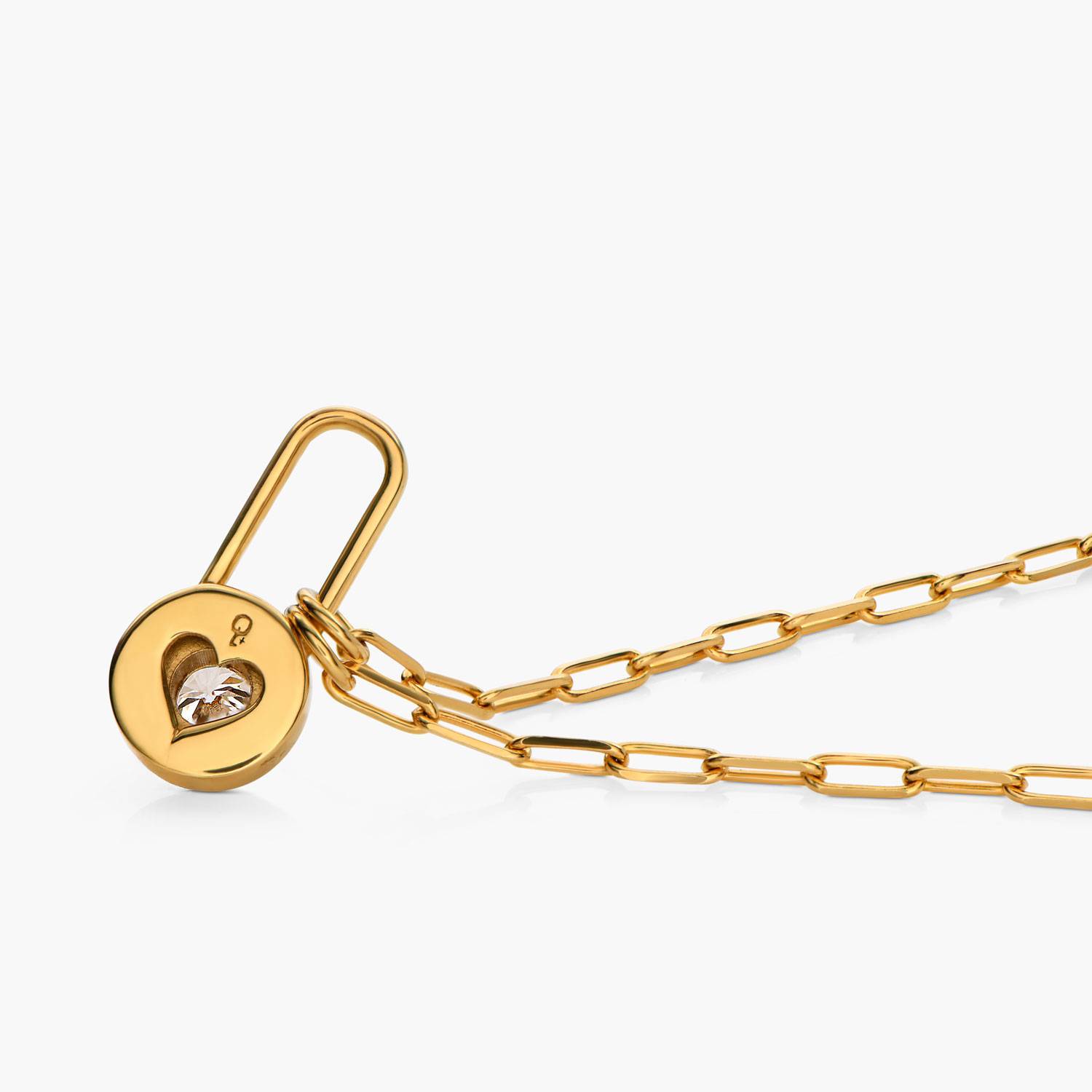 Lock & Luna charm with Round cut Diamond- Gold Vermeil-1 product photo