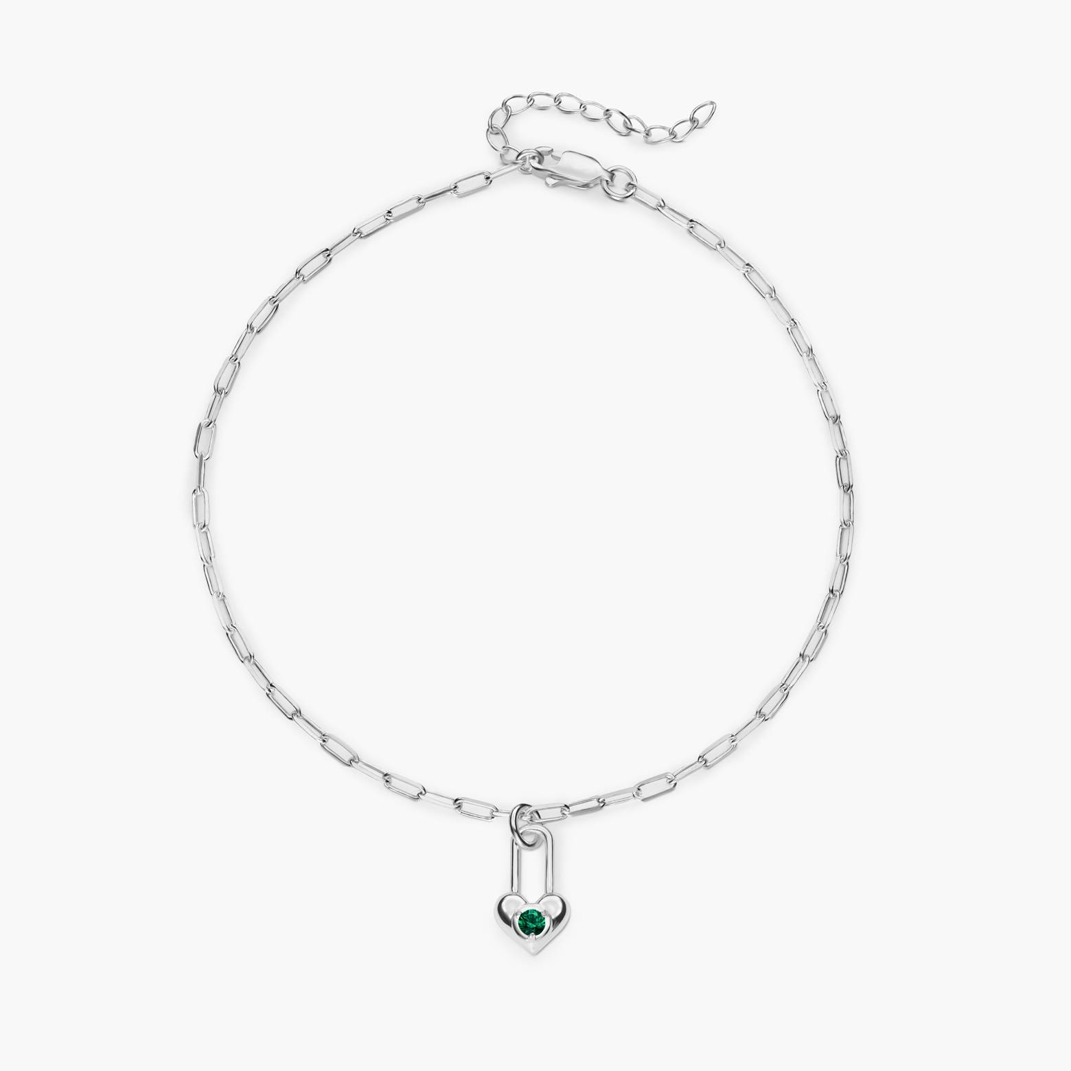 Lock & Luna Heart Lifestones Anklet - Silver-3 product photo