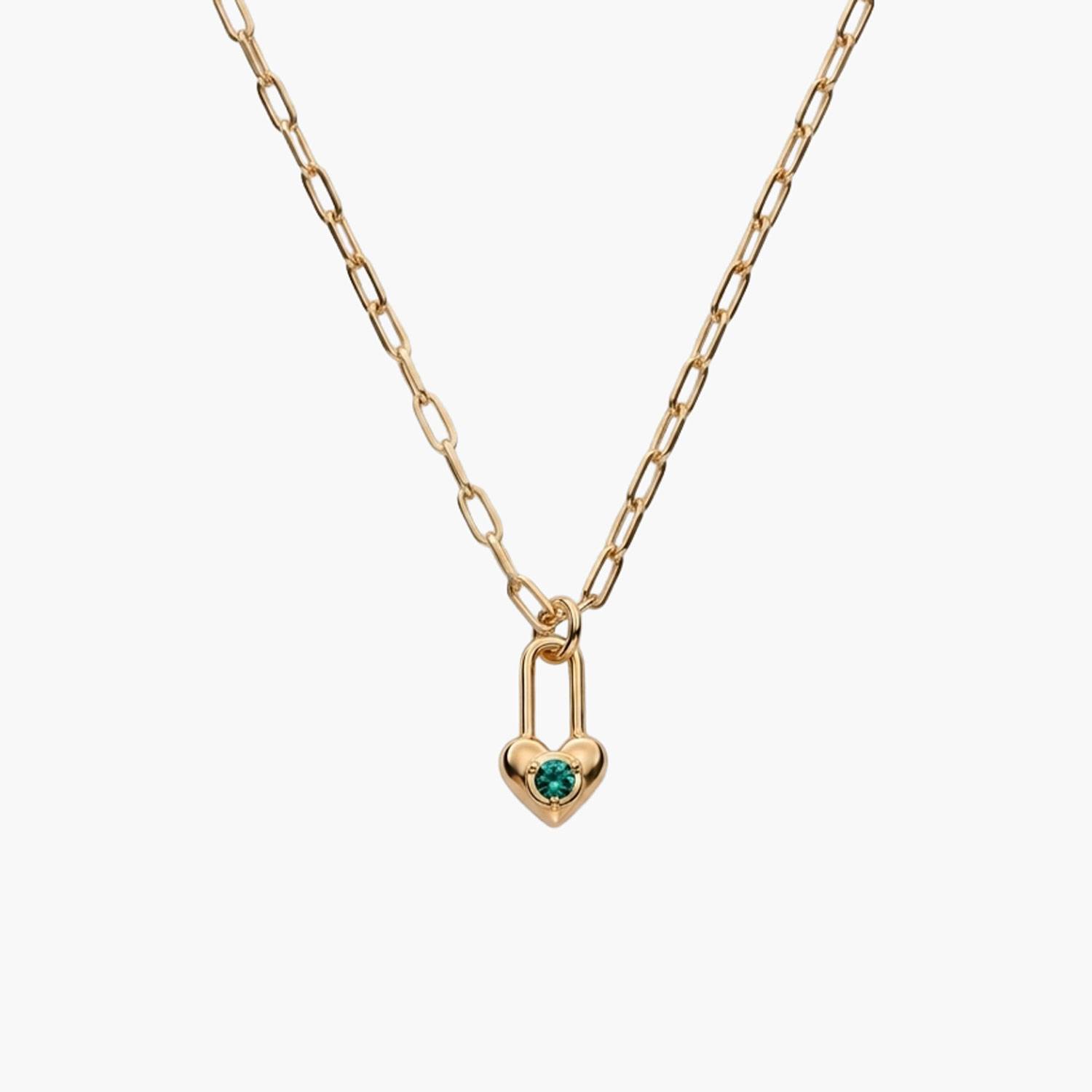 Lock & Luna Heart Lifestones Necklace- Gold-1 Lock & Luna Heart Lifestones Necklace- Gold-1 product photo