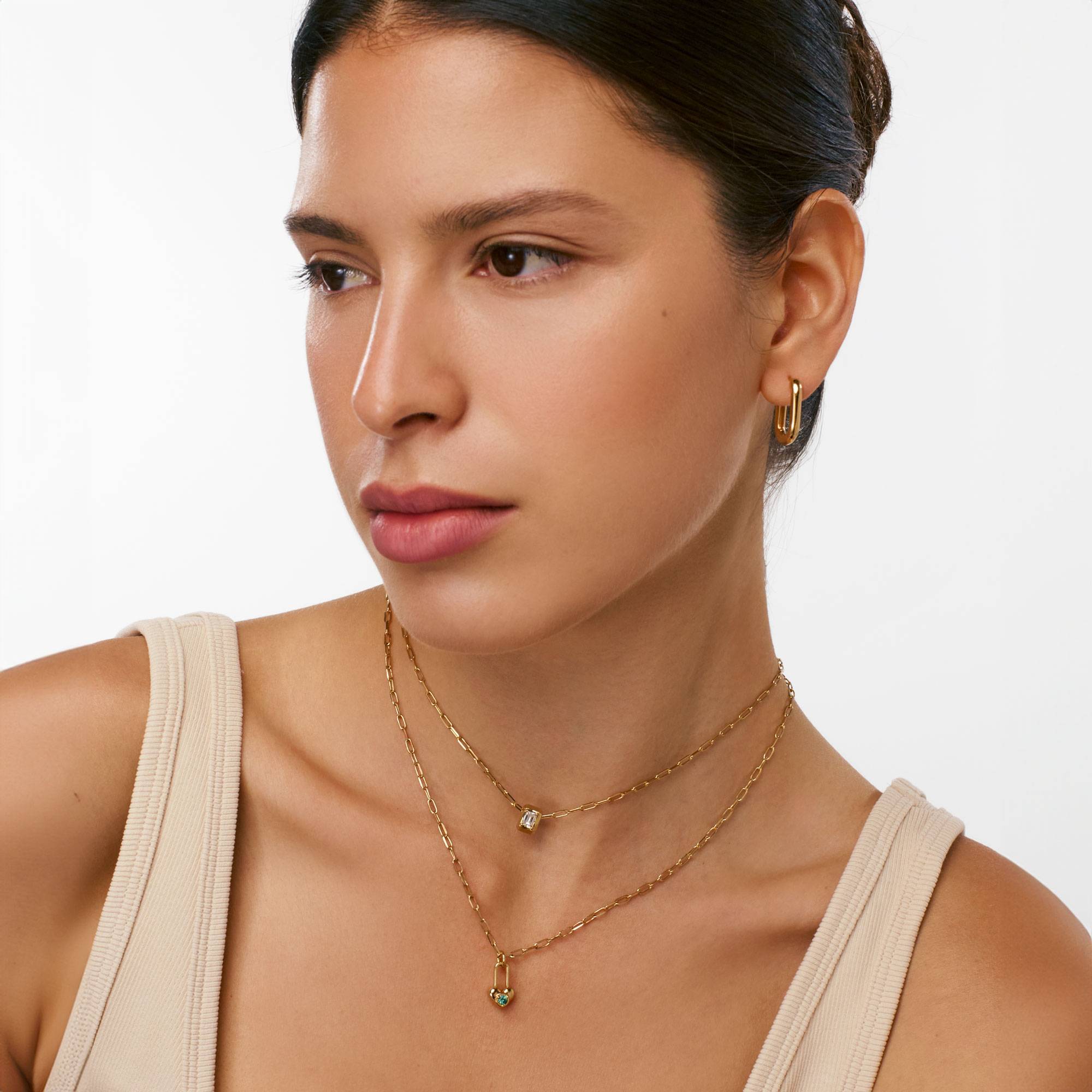 Lock & Luna Heart Lifestones Necklace- Gold-3 Lock & Luna Heart Lifestones Necklace- Gold-3 product photo