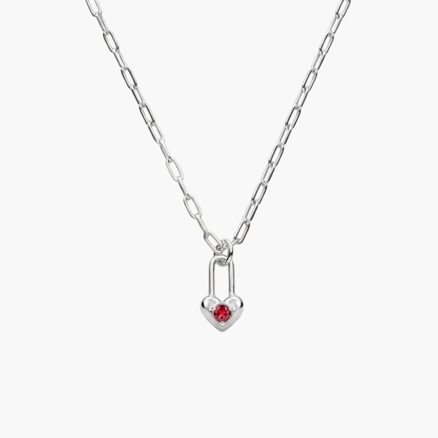 Lock & Luna Heart Lifestones Necklace - Silver-1 Lock & Luna Heart Lifestones Necklace - Silver-1 product photo