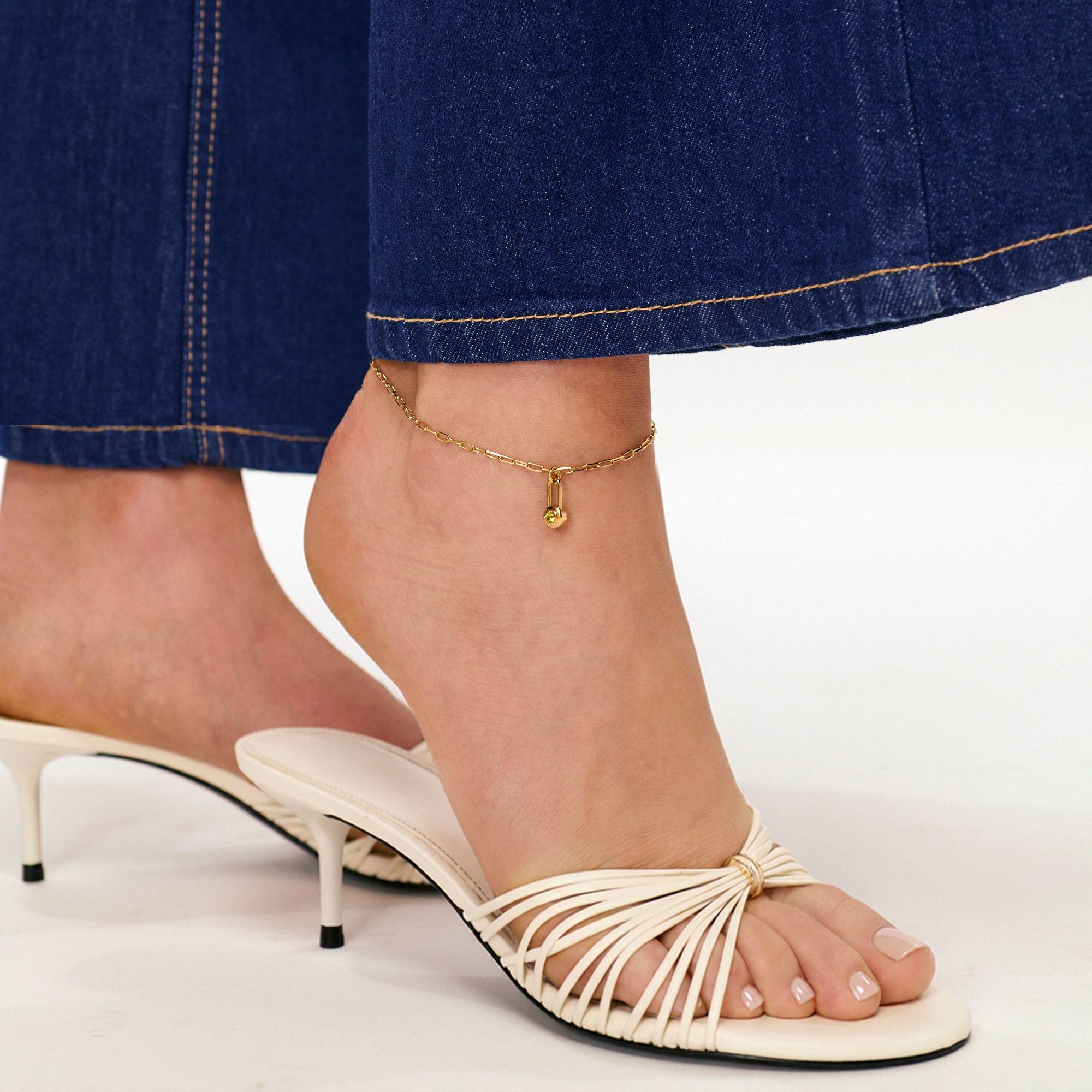 Lock & Luna Lifestones Anklet- Gold-3 Lock & Luna Lifestones Anklet- Gold-3 product photo