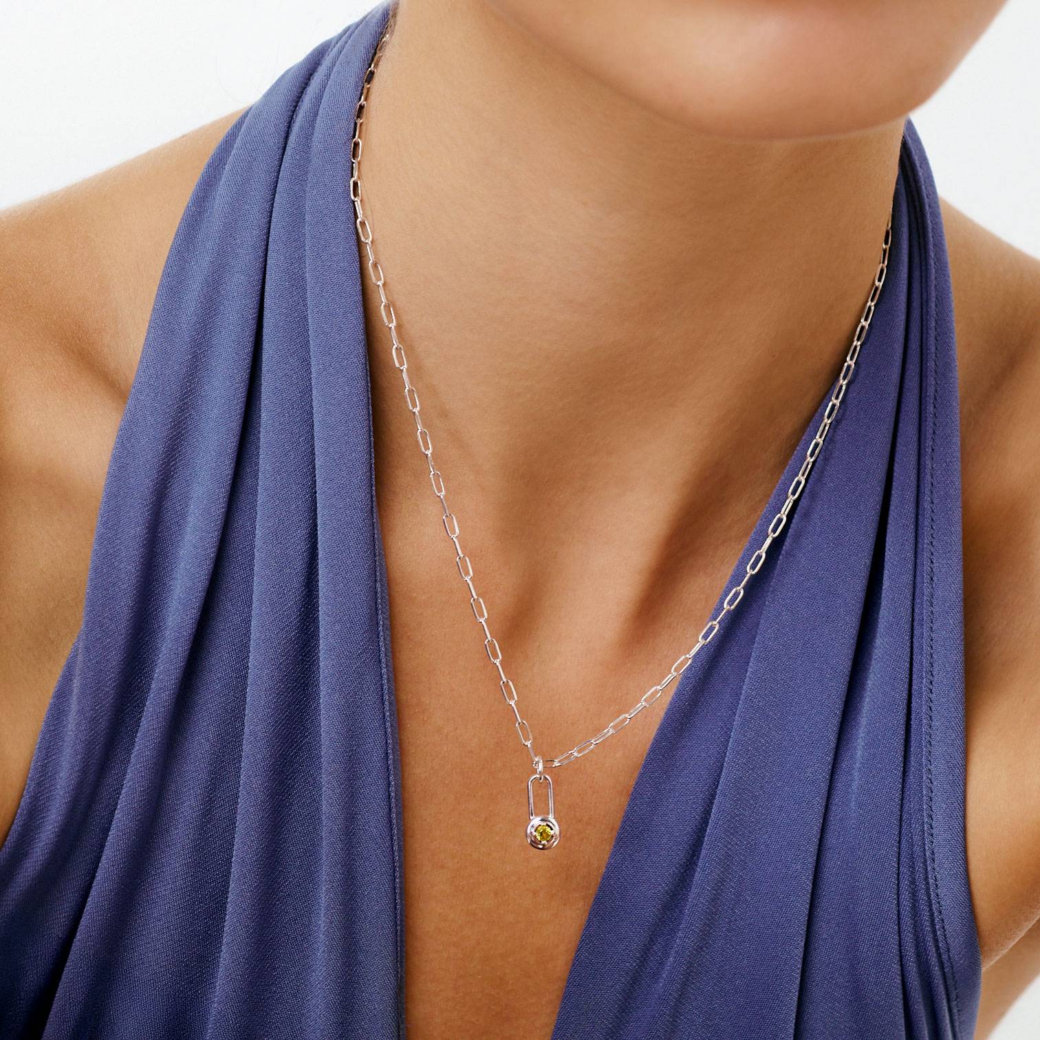 Lock & Luna Lifestones Necklace - Silver-3 product photo