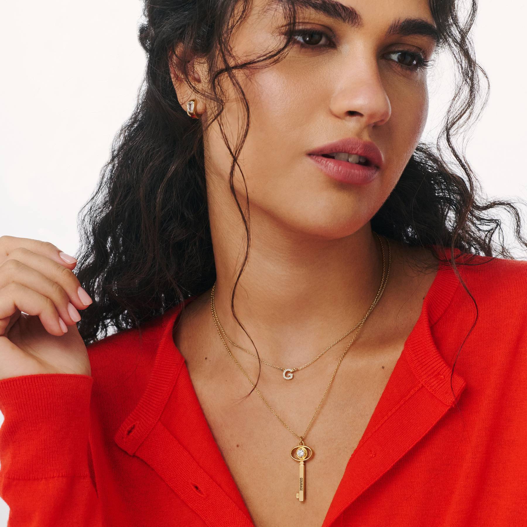 Locked In Key Necklace with Moissanite - Gold-4 product photo