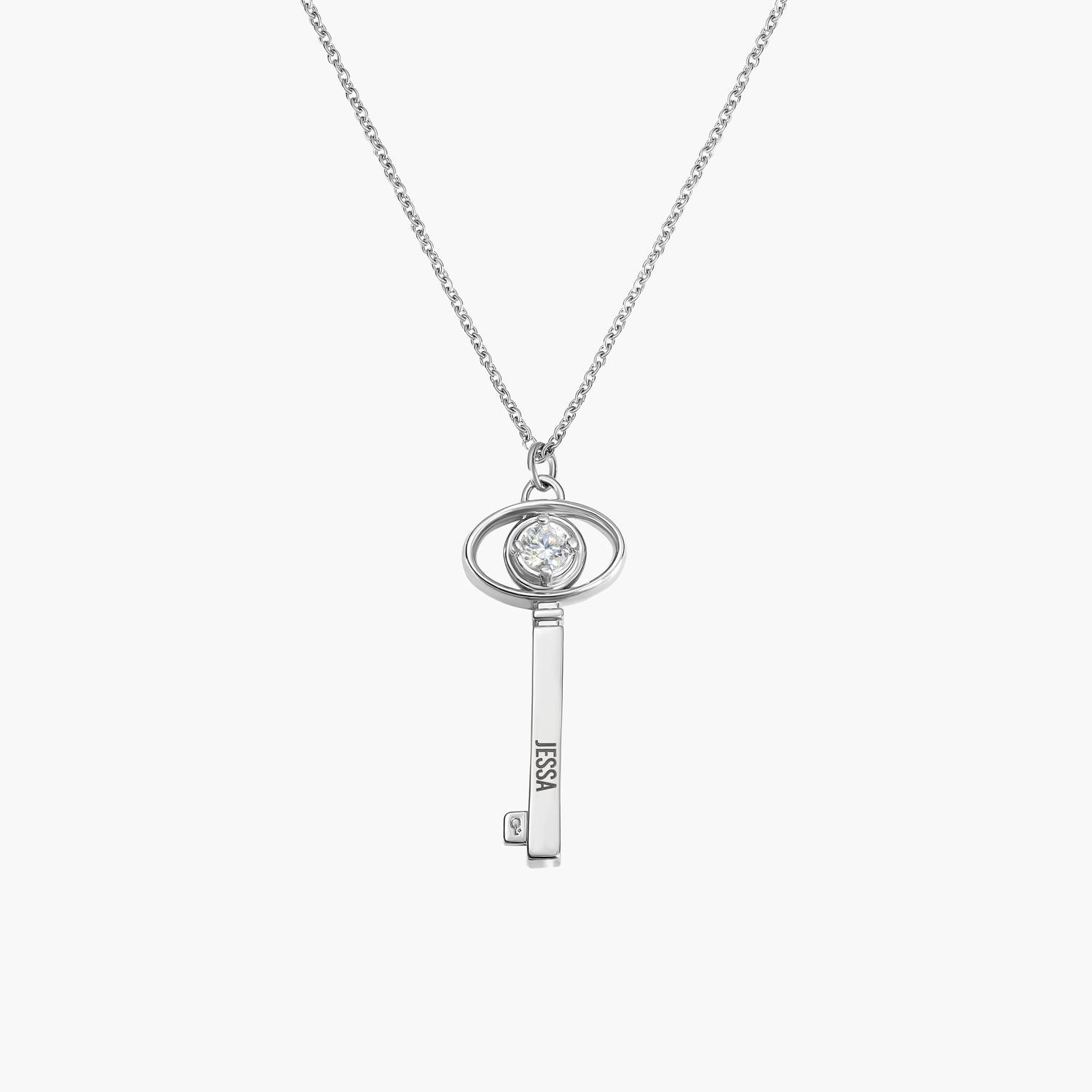 Locked Key Necklace Moissanite