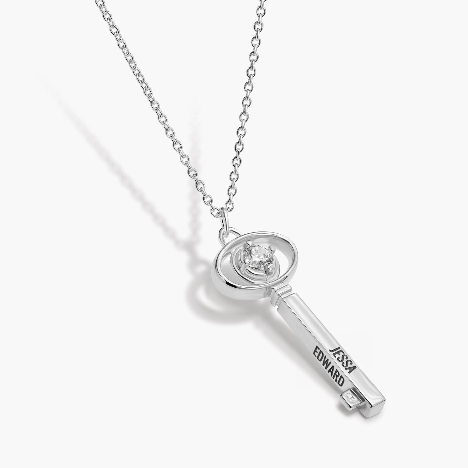 Locked In Key Necklace with Moissanite - Silver-2 product photo
