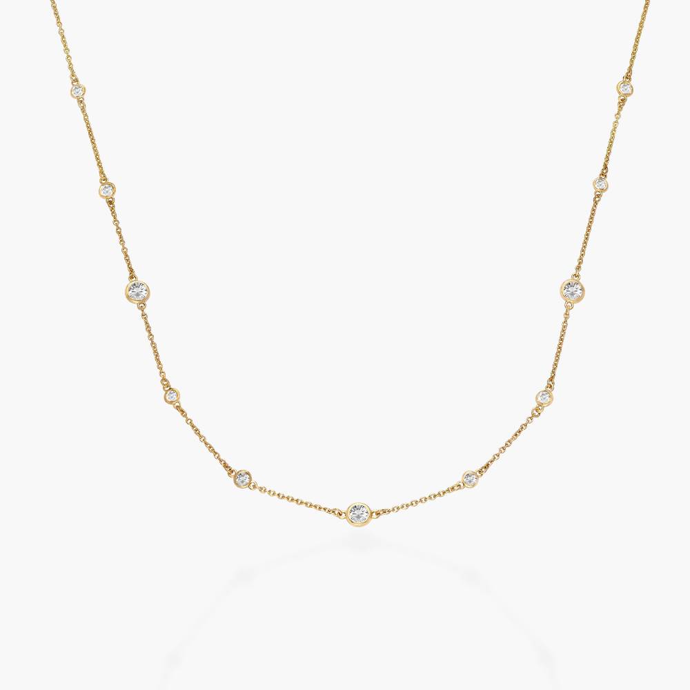 Love Spray Multi Diamond Necklace- 14k Solid Gold product photo