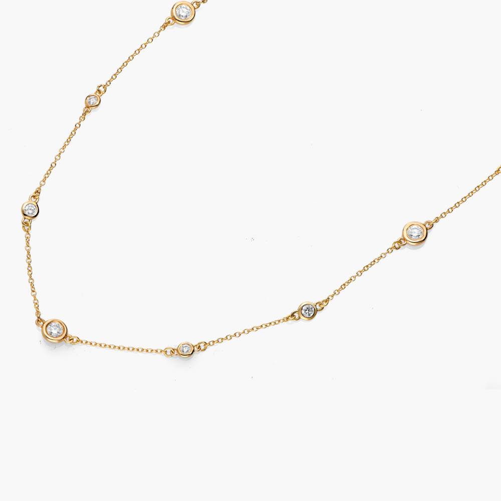 Love Spray Multi Diamond Necklace- Gold Vermeil-3 product photo