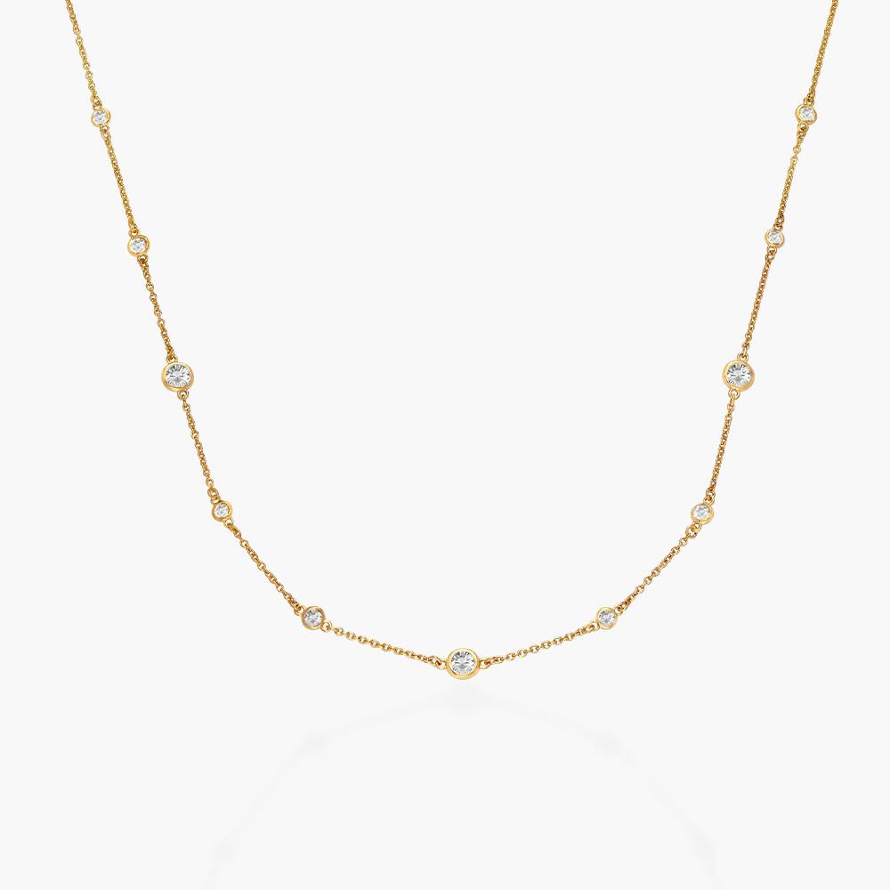Love Spray Multi Diamond Necklace- Gold Vermeil-5 product photo