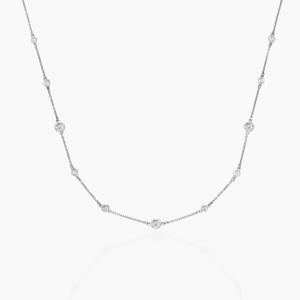 Love Spray Multi Diamond Necklace- Silver-1 product photo