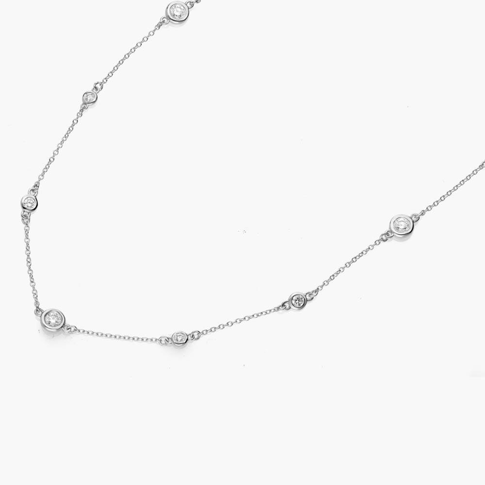 Love Spray Multi Diamond Necklace- Silver-2 product photo