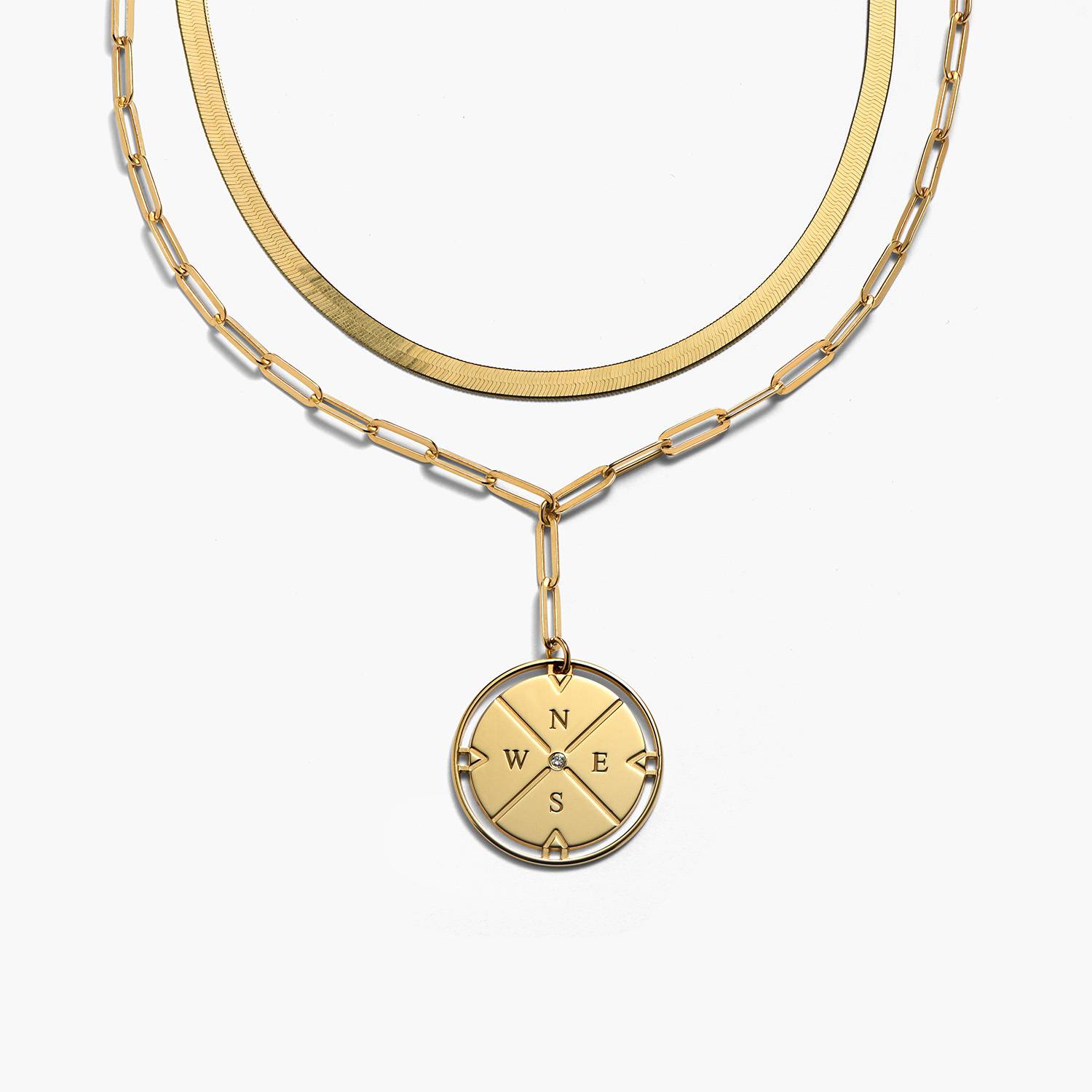 Collana Lunga Stratificata Oro – Cascata Con Charms A Sfera, 60 Cm, 36,9 G