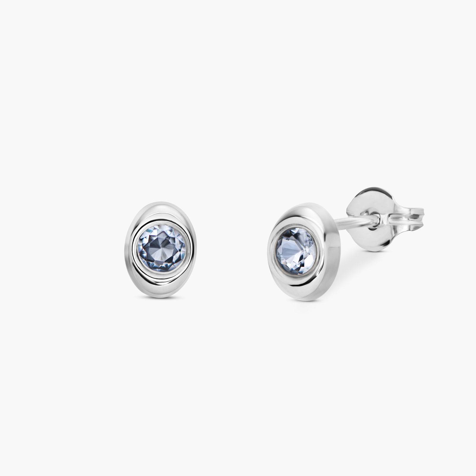 Oval Birthstone Stud- Silver-1 product photo