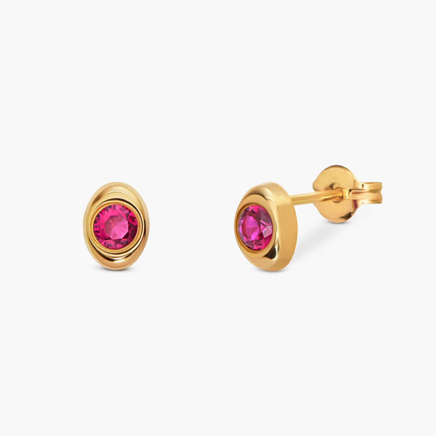 Oval Birthstone Stud- Gold-1 product photo